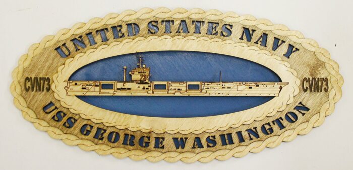 Custom 12" Wood Ship USS George Washington CV73  Wall Tribute - Free Shipping - Image 1