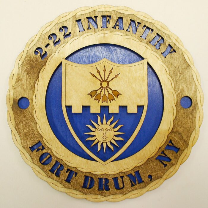 Custom 12" Wood US Army 2-22 Infantry Division - Wall Tribute - FREE SHIPPING - Image 1