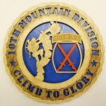 Custom 12" Wood US Army 10th Mountain Division Climb To Glory - Wall Tribute - FREE SHIPPING