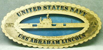 Custom 15 x 7  Wood Ship USS Abraham Lincoln Wall Tribute - Free Shipping