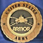 12" and 18"  Army Armor Wall Tribute Black
