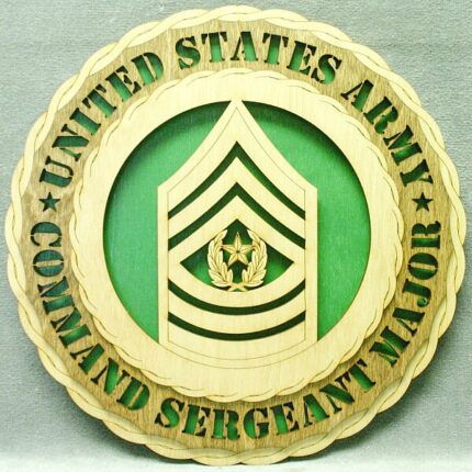 Custom 12" Wood US Command Sgt Major Wall Tribute - Personalized - FREE SHIPPING