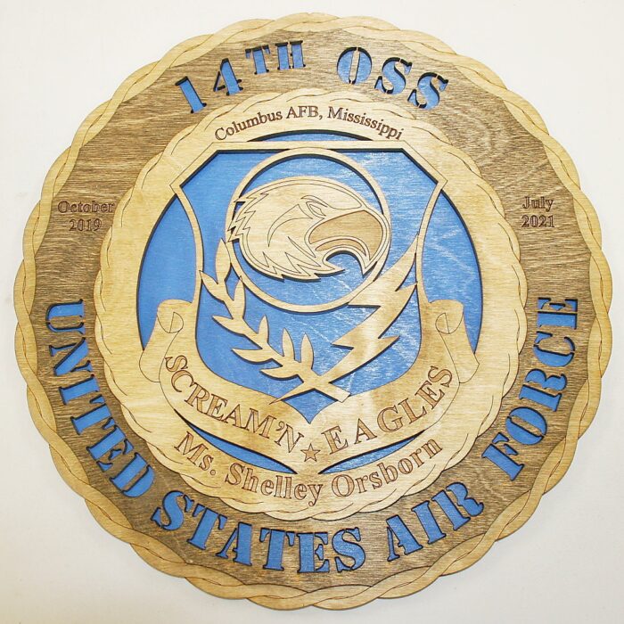 12" and 18"  Air Force 14th OSS Wall Tribute - Image 1