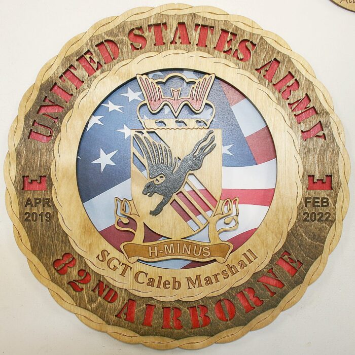 12" and 18" 82nd ABN Custom Wall Tribute - Image 1