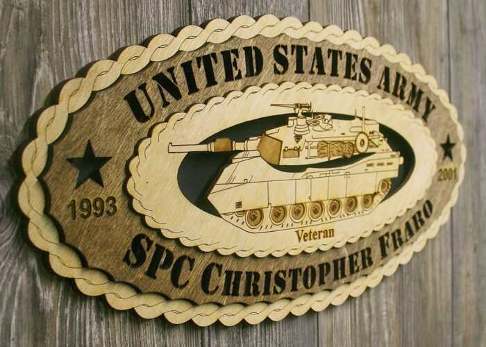 Custom 15 x 7  Wood M1A1 Tank Wall Tribute - Free Shipping - Image 2