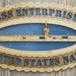 Custom 12" Wood Ship USS Enterprise Wall Tribute - Free Shipping