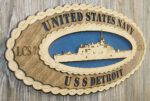 Custom 15 x 7  Wood Ship USS Detroit LCS7  Large Oval Tribute - Free Shipping - Image 2