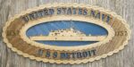 Custom 15 x 7  Wood Ship USS Detroit LCS7  Large Oval Tribute - Free Shipping
