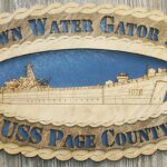 Custom 15 x 7  Wood Ship USS Page County Large Oval Tribute