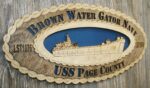 Custom 15 x 7  Wood Ship USS Page County Large Oval Tribute - Image 2