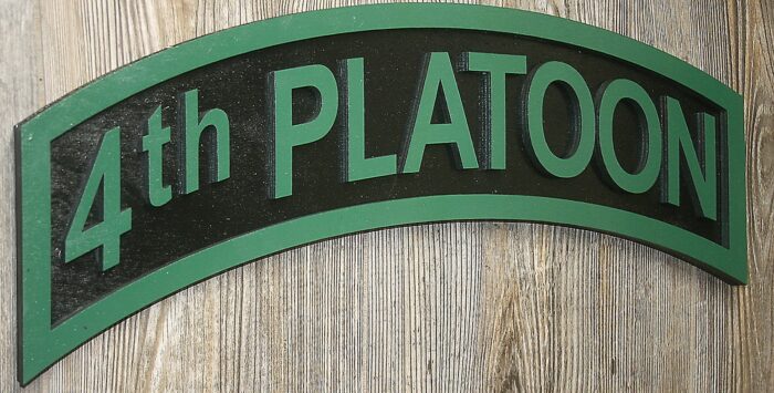 Large 18 inch 4th Platoon Tab Green  & Black - Image 1