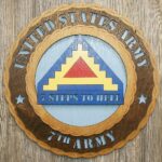 Custom 12" Wood US Army 7th Army Wall Tribute - FREE SHIPPING