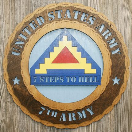 Custom 12" Wood US Army 7th Army Wall Tribute - FREE SHIPPING
