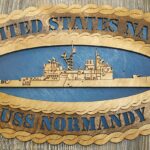 Custom 15 x 7  Wood Ship USS Normandy CG60 Large Oval Tribute - Free Shipping
