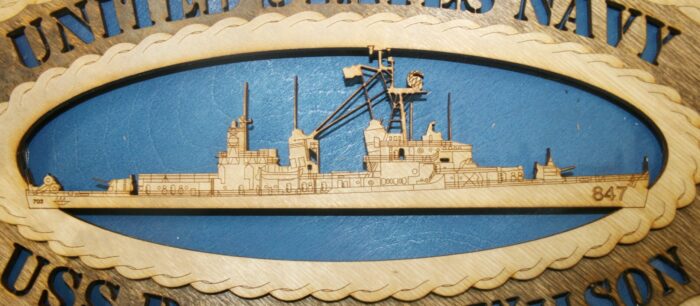 Custom 15 x 7  Wood Ship USS Robert L Wilson DD847 Large Oval Tribute - Free Shipping - Image 3