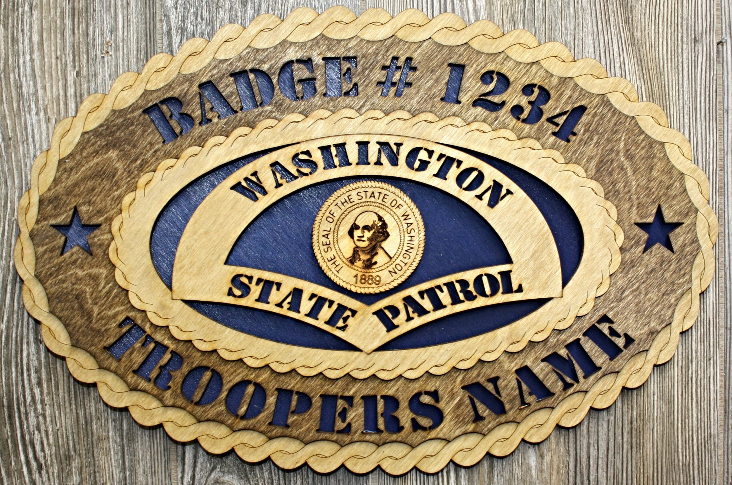 il_fullxfull.5820581705_rtxe.jpg Washington State Police Wall Tribute - All 50 State Trooper Plaques Available !!! - Image 1