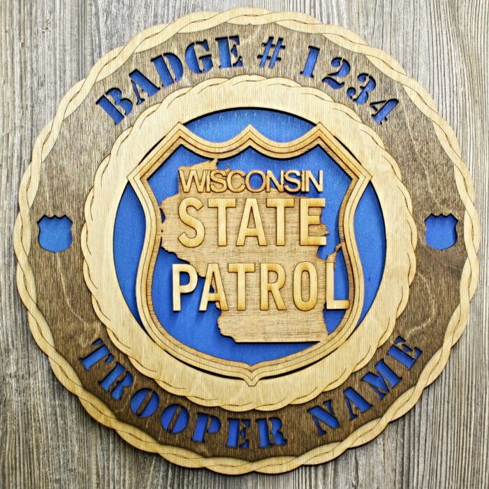 Wisconsin State Police Wall Tribute - All 50 State Trooper Plaques Available !!! - Image 1