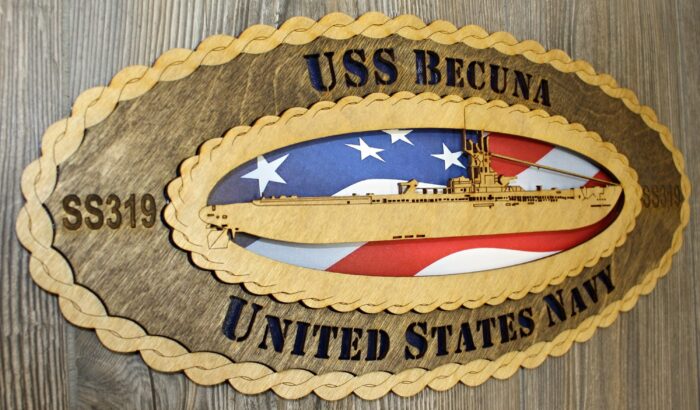 USS Becuna SS319 15 x 7  Wall Tribute - Image 2