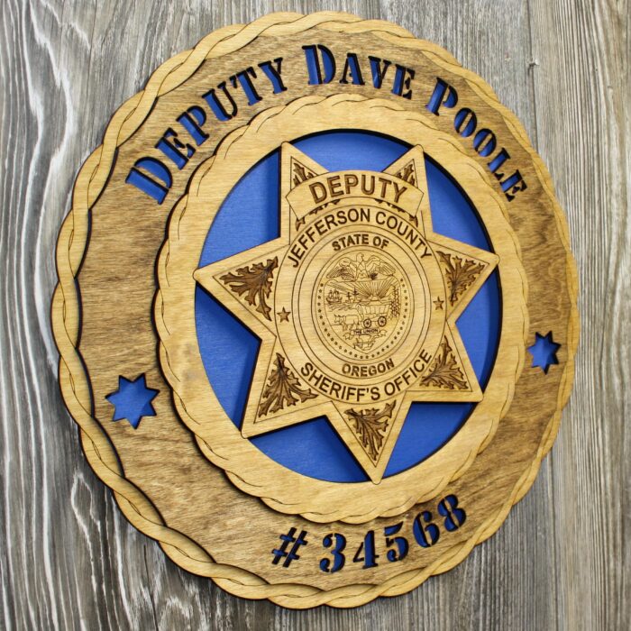 Jefferson County Oregon Sherrif Badge Wall Tribute - Image 3