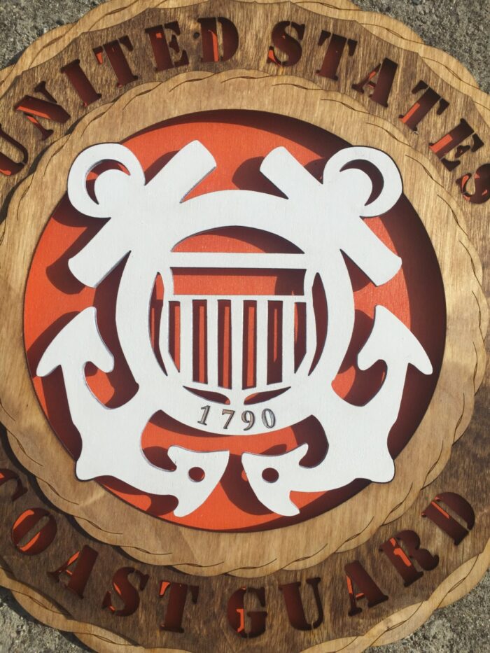 Custom 8" Wood Coast Guard Wall Tribute - FREE SHIPPING! - Image 3
