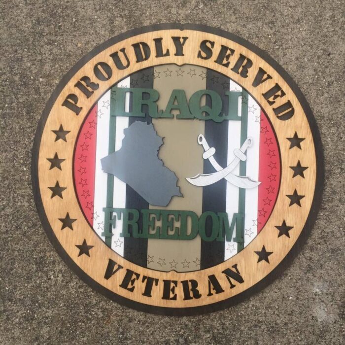 Custom 12" Wood Proudly Served, Iraqi Freedom Veteran - Wall Tribute - FREE SHIPPING - Image 4