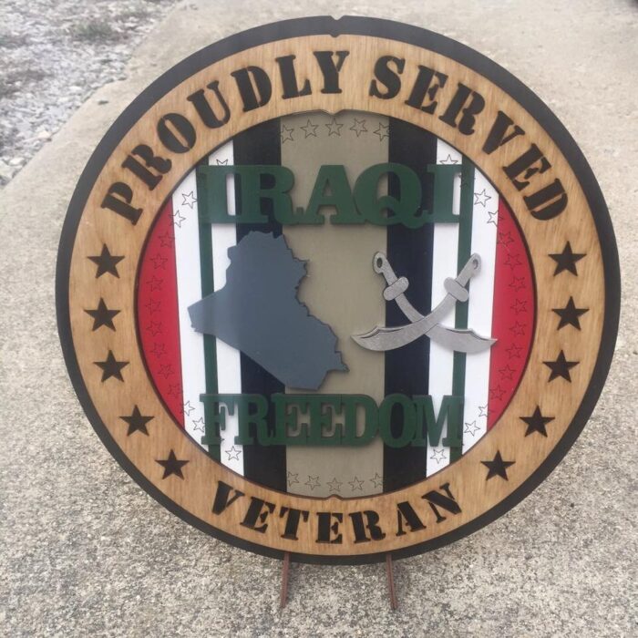 Custom 12" Wood Proudly Served, Iraqi Freedom Veteran - Wall Tribute - FREE SHIPPING - Image 3