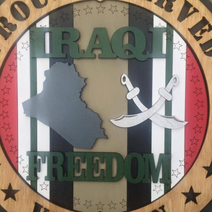 Custom 12" Wood Proudly Served, Iraqi Freedom Veteran - Wall Tribute - FREE SHIPPING - Image 2