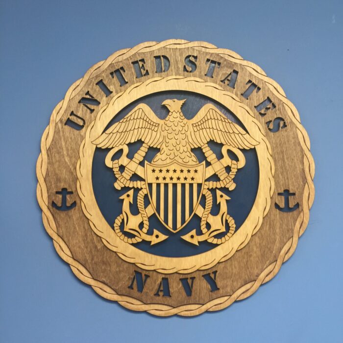 Custom Large 18" Wood Navy Wall Tribute - FREE SHIPPING! - Image 1