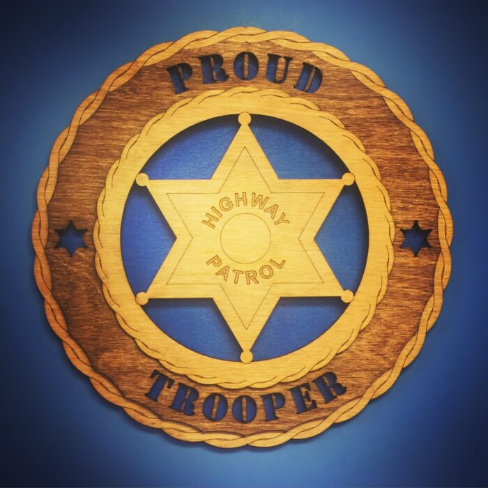 Custom 12" Wood Proud Highway Patrol Trooper Wall Tribute - FREE SHIPPING - Image 1
