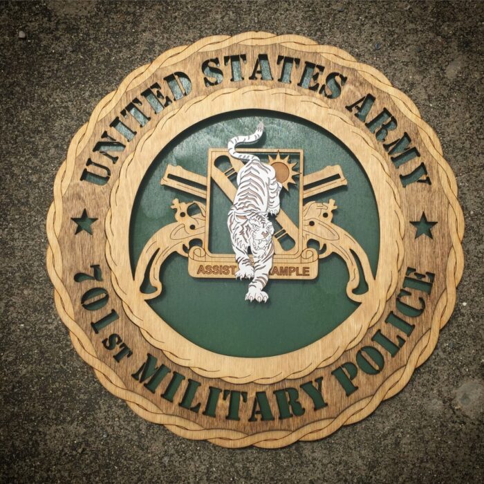 Custom 12" Wood US Army 701st Military Police Wall Tribute - FREE SHIPPING - Image 3